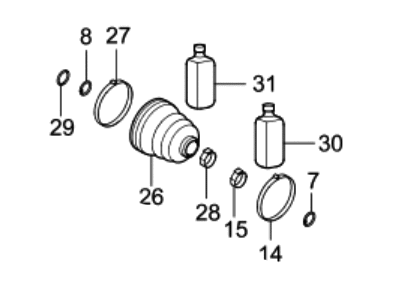 Kia 495943R900 Boot Kit-Front Axle Wheel