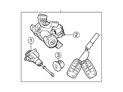Kia 81905C6750 Lock Key & Cylinder Set