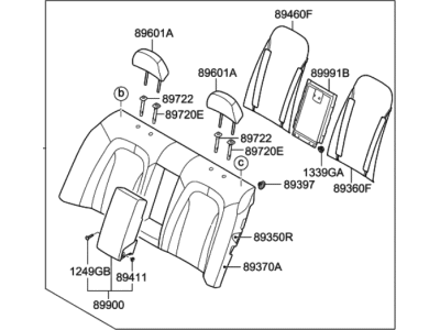 Kia 893002T050AK2 Back Assembly-Rear Seat