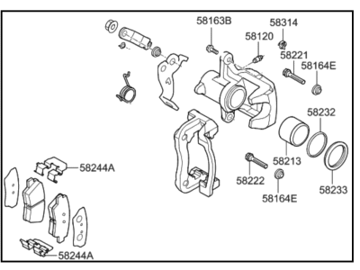 Kia 58230A7300 Rear Disc Brake Assembly, Right