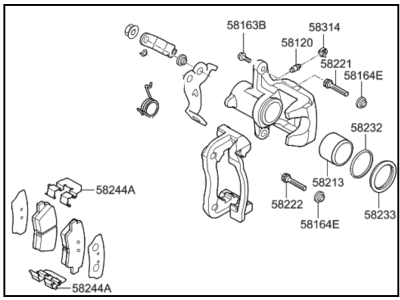 Kia 58210A7300 Rear Disc Brake Assembly, Left