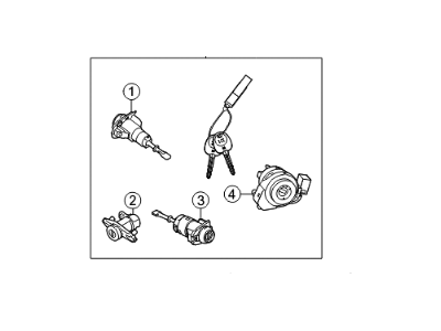 Kia 819051M000 Lock Key & Cylinder Set