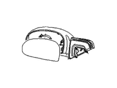 Kia 876052F050 Outside Rear View Mirror Assembly, Left