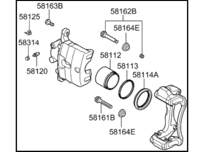 Kia 58190D4A10 Front Brake Caliper Kit