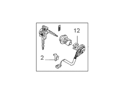 Kia 0K02G76910A Door Key Sub Set, Right