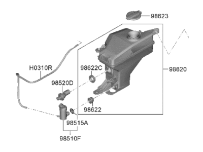 Kia 98610CV600 RESERVOIR & PUMP ASSY