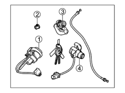 Kia 819053F180 Lock Key & Cylinder Set