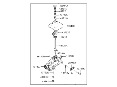 Kia 437002T010VA Lever Complete-Gear