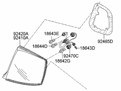 Kia 924112F320 Lens & Housing-Rear Combination Lamp