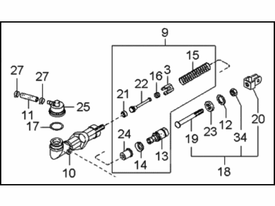 Kia 0K2A341400C Cylinder Assembly-Clutch
