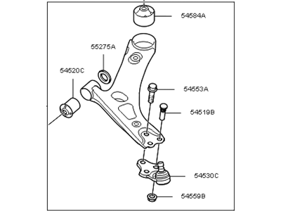 Kia 545003W100 Arm Complete-Front Lower