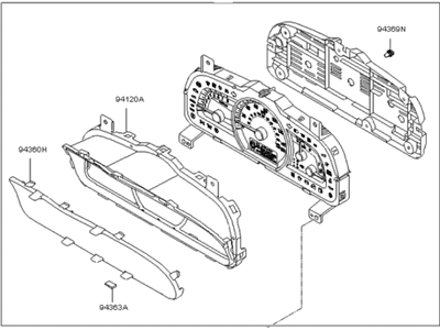 Kia 940112J010 Cluster Assembly-Instrument