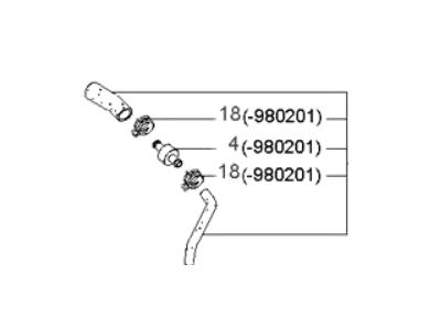 Kia 0K01143640A Hose Assembly-Vacuum