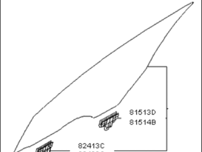 Kia 824204C000 Glass Assembly-Front Door RH