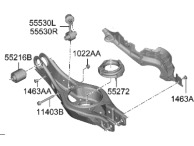 Kia 55211N9050 ARM COMPLETE-RR LWR