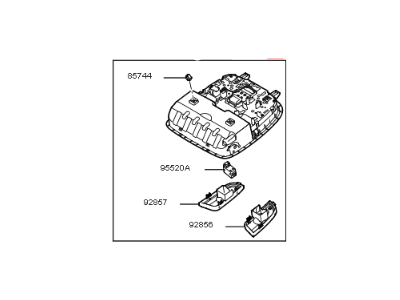 Kia 92800D4020BGA Lamp Assembly-Overhead Console