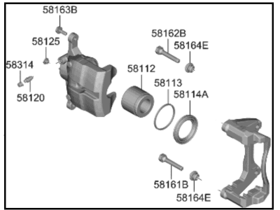 Kia 58180N9A10 CALIPER KIT-BRAKE, LH