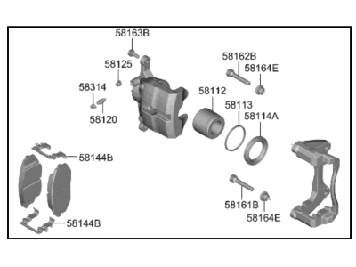 Kia 58130N9101 BRAKE ASSY-FR, RH