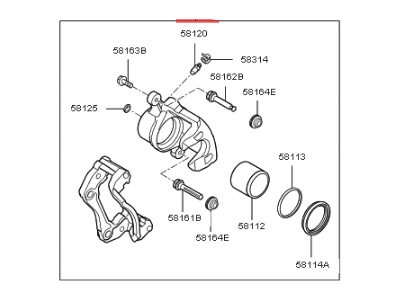 Kia 581901MA00 Front Brake Caliper Kit, Right