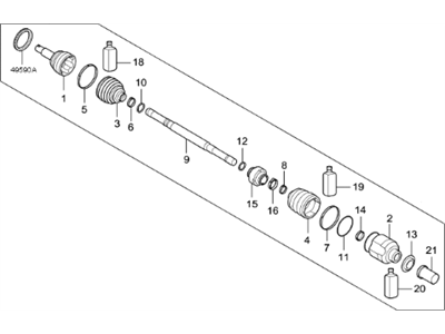 Kia 49501F6150 Shaft Assembly-Drive, RH