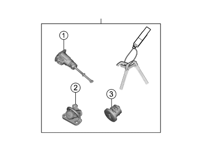 Kia 81905J6000 Lock Key & Cylinder Set