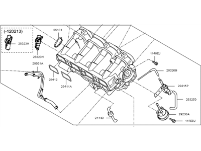 Kia 283102G070 Manifold Assembly-Intake