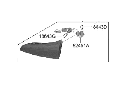 Kia 92404K0500 LAMP ASSY-REAR COMB