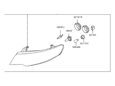 Kia 921021M240 Passenger Side Headlight Assembly