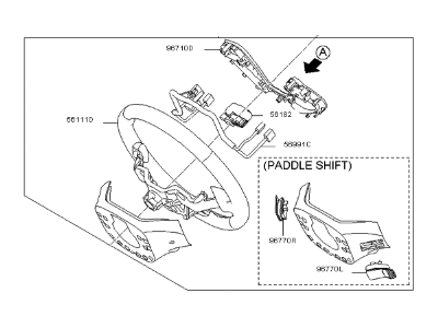 Kia 56110A7060D3A Steering Wheel Assembly