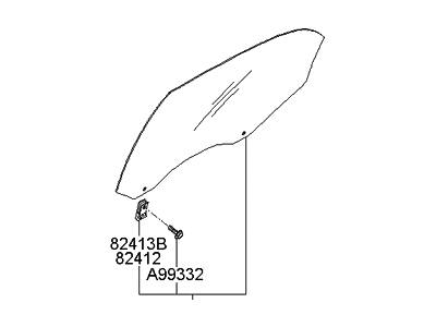 Kia 834102F010 Glass Assembly-Rear Door LH