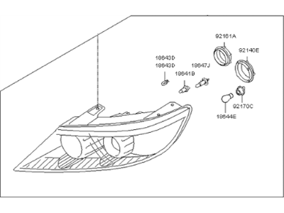 Kia 921011U000 Driver Side Headlight Assembly