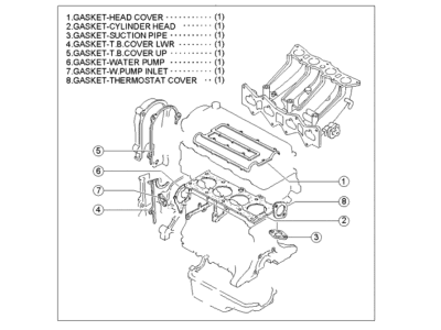 Kia 0K01C10270A Gasket Set