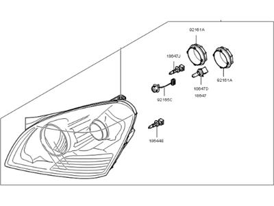 Kia 921012G070 Driver Side Headlight Assembly