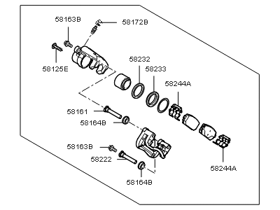 Kia 582101D000 Rear Disc Brake Assembly, Left