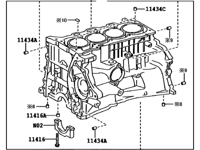 Lexus 11401-39A07 Block Sub-Assy, Cylinder