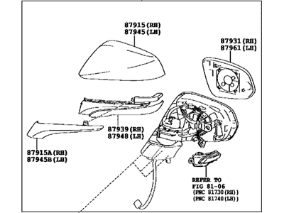Lexus 87940-78012-A0 Mirror Assembly, Outer R