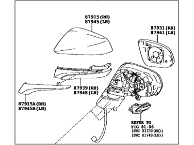 Lexus 87940-78011-A0 Mirror Assembly, Outer Rear