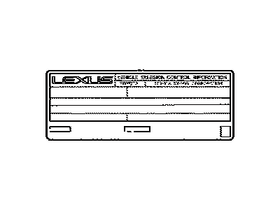 Lexus 11298-36185 Label, Emission Cont