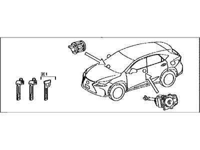 Lexus 69005-78032 Cylinder & Key Set