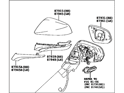 Lexus 87910-78011-A0 Mirror Assembly, Outer Rear