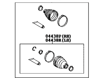 Toyota 04429-12020 Rear Cv Joint Boot Kit Left