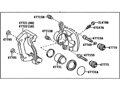 Lexus 47730-22460 Front Passenger Disc Brake Cylinder Assembly