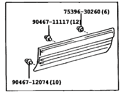 Lexus 75071-60030-A2 Moulding Sub-Assy, Front Door, Outside RH