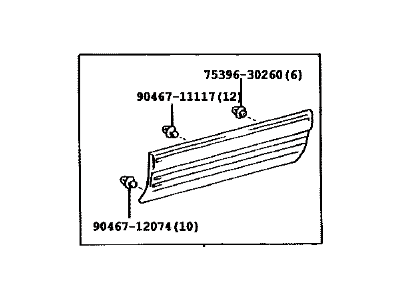 Lexus 75072-60030-A2 Moulding Sub-Assy, Front Door, Outside LH