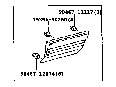 Lexus 75075-60040-A2 Moulding Sub-Assy, Rear Door, Outside RH