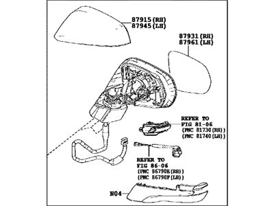Lexus 87910-0E240-A1 Mirror Assembly, Outer Rear