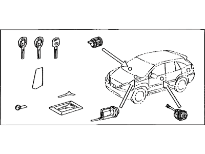 Lexus 69005-48280 Cylinder & Key Set