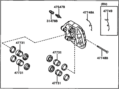 Lexus 47750-50102 Driver Disc Brake Cylinder Assembly