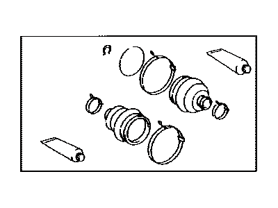 Toyota 04428-47061 Front Cv Joint Boot Kit, In Outboard, Left