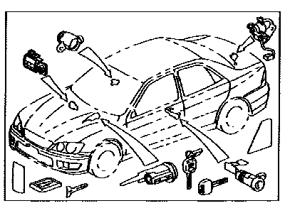 Lexus 69005-53110 Cylinder & Key Set